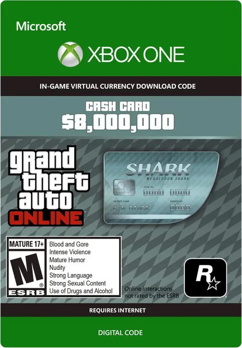 Grand Theft Auto Online - GTA V Megalodon Shark Cash Card 8,000,000 GTA-Dollars