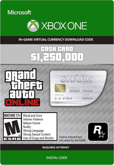 Grand Theft Auto Online - GTA V Great White Shark Cash Card 1,250,000 GTA-Dollars