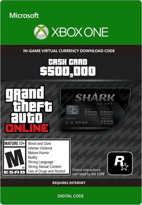 Grand Theft Auto Online - GTA V Bull Shark Cash Card 500,000 GTA-Dollars